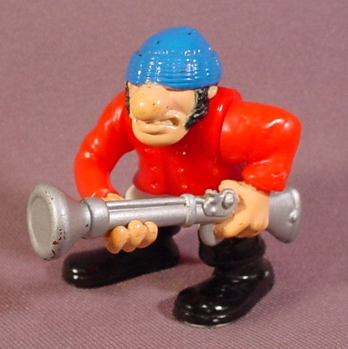 Fisher Price 1995 Pirate Figure, Blue Hat, Long Silver Musket Gun