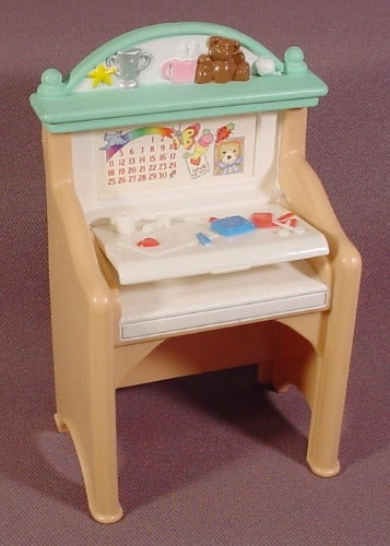 Fisher Price Loving Family Dollhouse 1999 Tall Tan Child's Desk