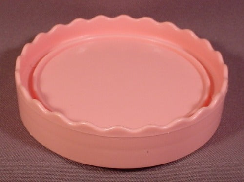 Fisher Price Small Pink Cake Plate Raised Scalloped Or Fluted Edges