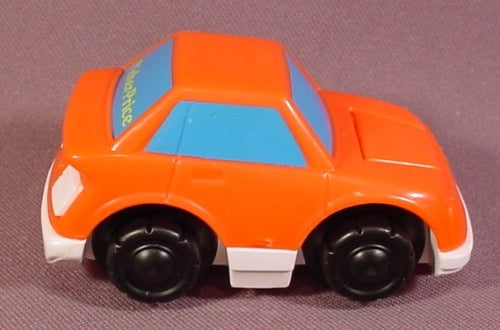 Fisher Price Flip Track Orange Car With Blue Windows & Front Hood T