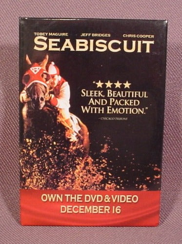 Pinback Button 3 1/8 By 2 1/8", Seabiscuit, Movie Dvd