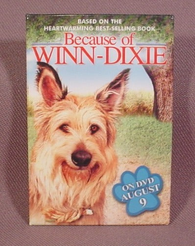 Pinback Button 3 1/8 By 2 1/8", Because Of Winn-Dixie, Movie Dvd