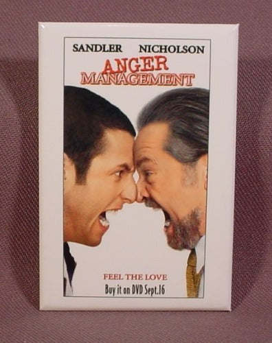 Pinback Button 3 1/8 By 2 1/8", Anger Management, Movie Dvd, Jack N