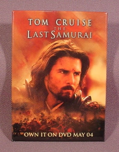 Pinback Button 3 5/8 By 2 5/8", The Last Samurai, Movie Dvd, Tom Cr