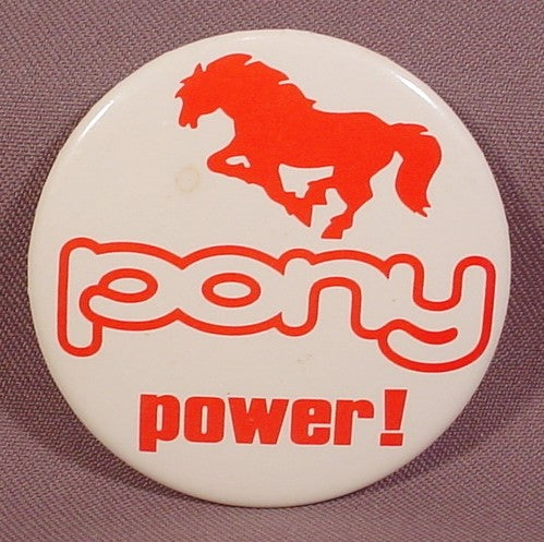 Pinback Button 2 1/2" Round, Pony Power