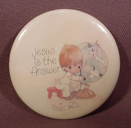 Pinback Button 2 1/4" Round, Jesus Is The Answer