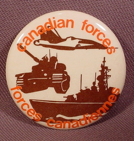 Pinback Button 1 3/4" Round, Canadian Forces (A), Army Navy Air For