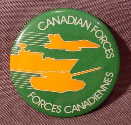Pinback Button 1 3/4" Round, Canadian Forces (C), Army Navy Air For