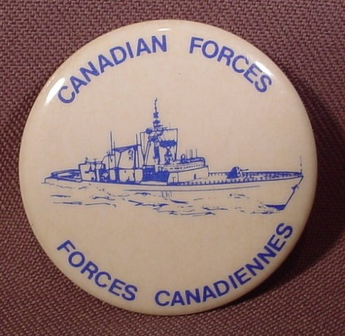 Pinback Button 1 3/4" Round, Canadian Forces, Navy Ship