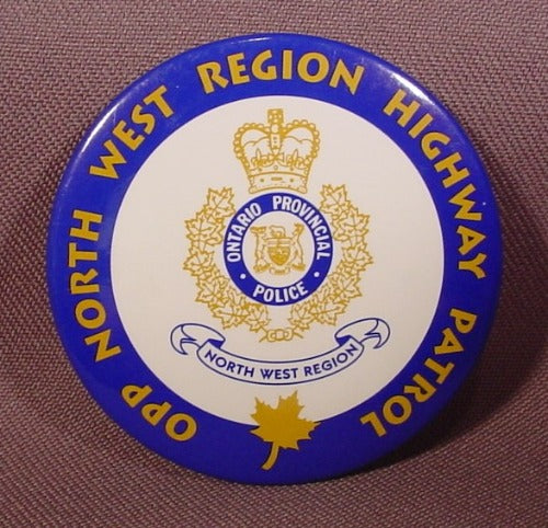 Pinback Button 2 1/4" Round, Opp North West Region Highway Patrol,