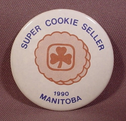Pinback Button 2 1/4" Round, Girl Guides, Super Cookie Seller, Mani