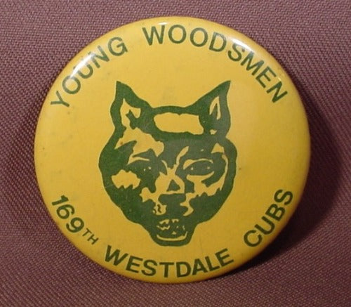 Pinback Button 2 1/4" Round, Boy Scouts, Young Woodsmen 169Th Westd
