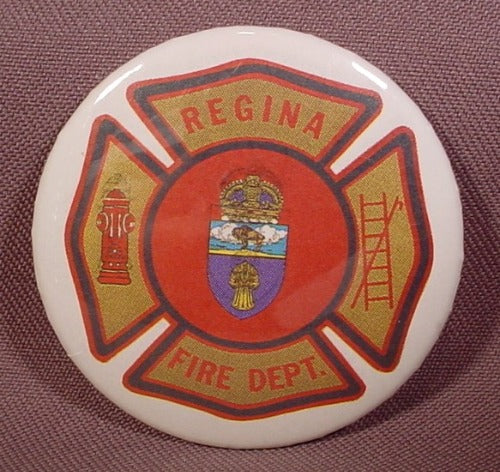 Pinback Button 2 1/4" Round, Regina Fire Dept. (A)