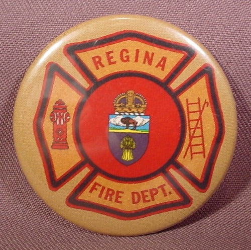 Pinback Button 2 1/4" Round, Regina Fire Dept. (B)