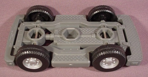 Fisher Price Imaginext Silver Gray Car Chassis, 6 1/2" Long, Black
