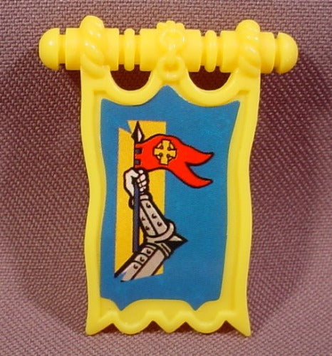 Fisher Price Imaginext Clip On Yellow Knight Pennant Banner Flag