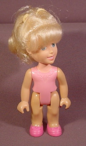 Doll Figure With Blond Hair, Pink Dance Outfit, 5" Tall, 1997 Galoo