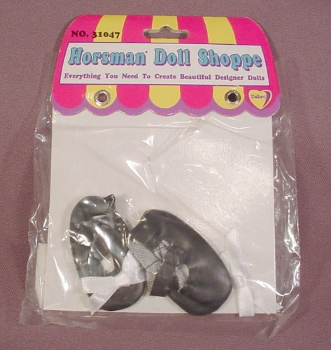 Doll Accessory Pair Of Black Shoes, Horsman Doll Shoppe 31041, 10 T