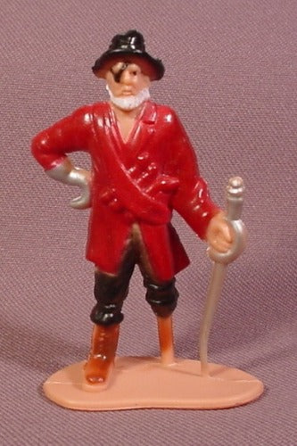 Pirate Figure With Hook Hand & Sword, 2 1/2" Tall, Pirate Ship Play