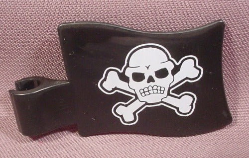 Pirate Flag With Skull & Crossbones, Clip To Connect To Mast, 2 1/8