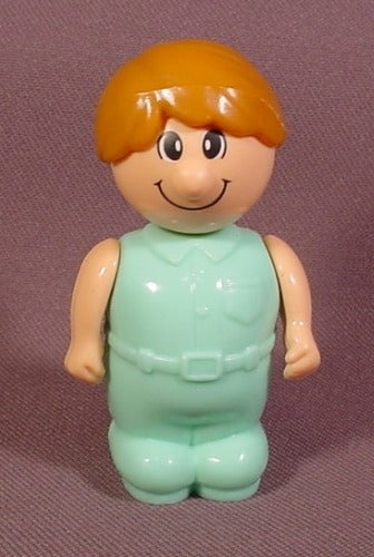 Little People Person With Aqua Clothes & Brown Hair, 2 5/8" Tall, P