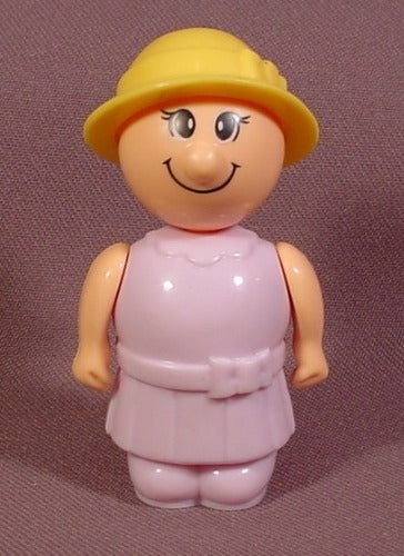 Little People Person With Light Purple Clothes & Yellow Hat, 2 5/8"