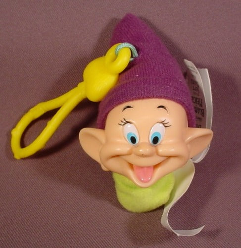 Mcdonalds 2001 Snow White Dopey Plush With Clip, 3 3/4" Tall