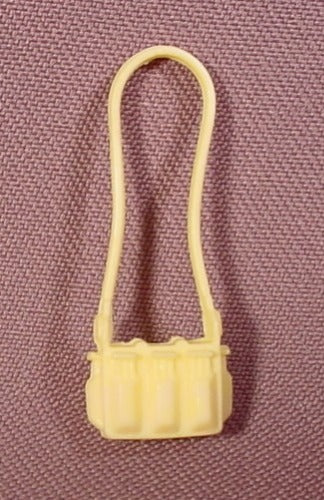 Gi Joe Cream Tan Pouch With Rubber Strap From 1987 Accessory Pack #