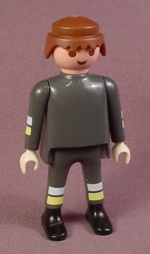 Playmobil Adult Male Rescue Technician Figure In A Gray Suit