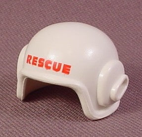 Playmobil White Rescue Helmet With A Slot For A Microphone