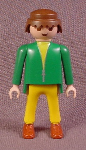 Playmobil Adult Male Figure With A Green Zippered Jacket