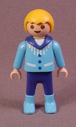 Playmobil Male Boy Child Figure In A Light Blue Sweater