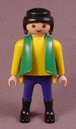 Playmobil Adult Female Zoo Worker Figure With A Green Vest