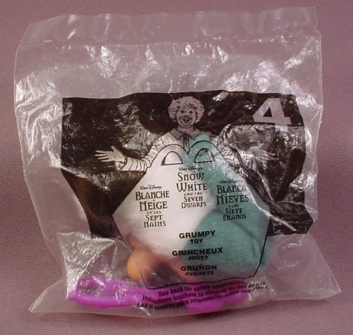 Mcdonalds 2001 Disney Snow White Grumpy Toy, Sealed In Original Bag