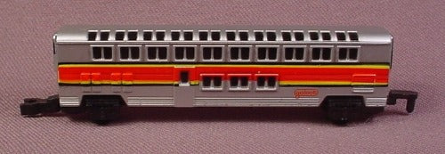 Micro Machines 1989 Silver Red & Yellow Passenger Car, Type 4 ,Galo