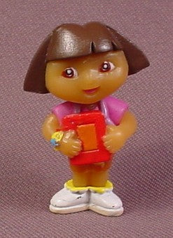 Dora The Explorer With Pink Book PVC Figure, 1 3/4" Tall