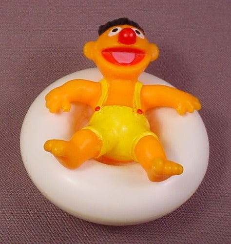 Sesame Street Ernie In Inner Tube Toy, 2 3/4" Long, Rubbery Figure
