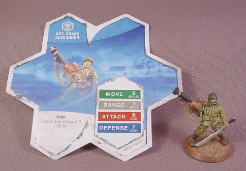 Heroscape Sgt Drake Alexander Figure, 1 5/8" Rise Of The Valkyrie