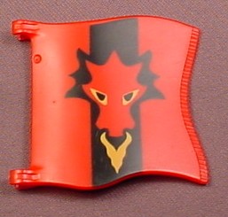 Playmobil Large Red Square Flag With A Red Dragon