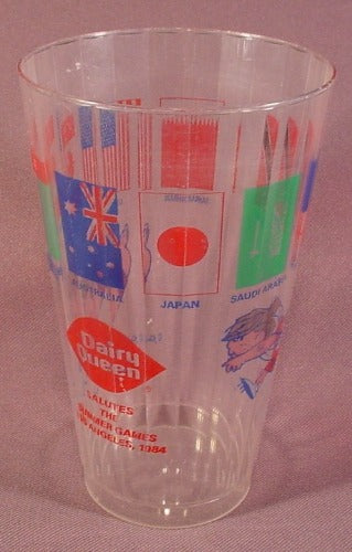 Dairy Queen 1984 Los Angeles Summer Games Plastic Cup, 5 3/8", Denn