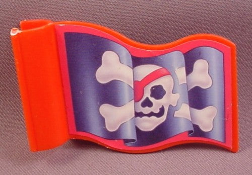 Fisher Price Replacement Clip On Red Flag With Skull & Crossbones