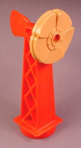 Fisher Price Little People Red & Brown Windmill With Round Base
