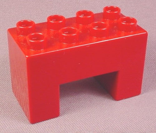 Lego Duplo 6394 Dark Red 2X4X2 Brick With Center Cutout, 3301 5554