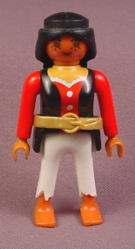 Playmobil Adult Female Pirate Figure, Dark Skin Tone, Ragged White