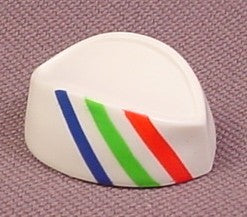 Playmobil White Adult Size Paper Hat With Blue Green & Red Stripes