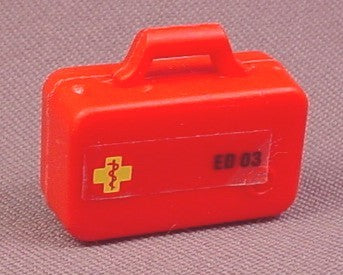Playmobil Red Medical Kit Suitcase With A Yellow Sticker