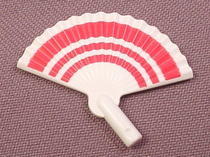 Playmobil White Japanese Style Fan With Pleats And Red Stripes