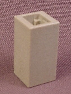 Playmobil Light Gray System X Block With Sockets In Ends, 1 3/16