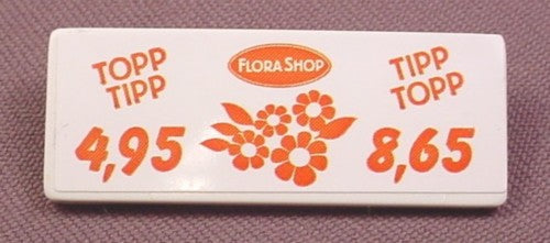 Playmobil White Rectangular Sign With 2 Clips & Red 4.95 Sticker