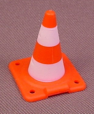 Playmobil Orange & White Traffic Pylon Cone With Flexible Base